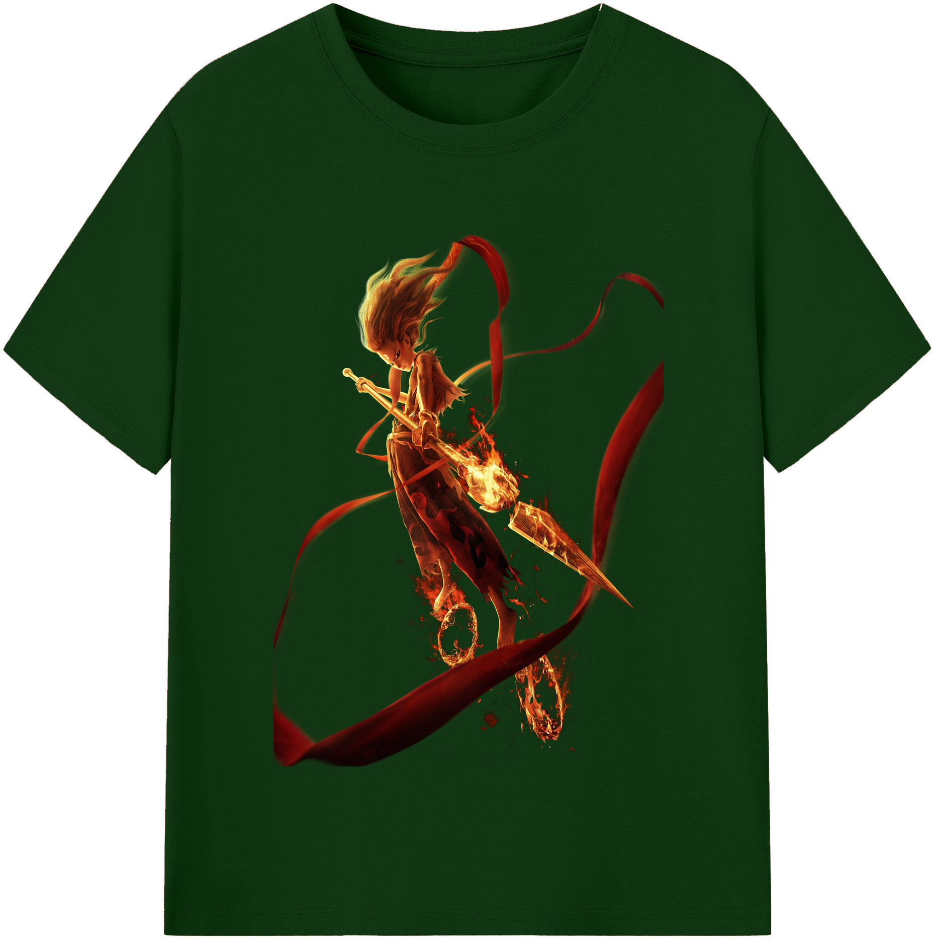 （画像用） Ne Zha 2 ナタ 魔童の大暴れ 綿100％半袖Tシャツ（フロントプリント）